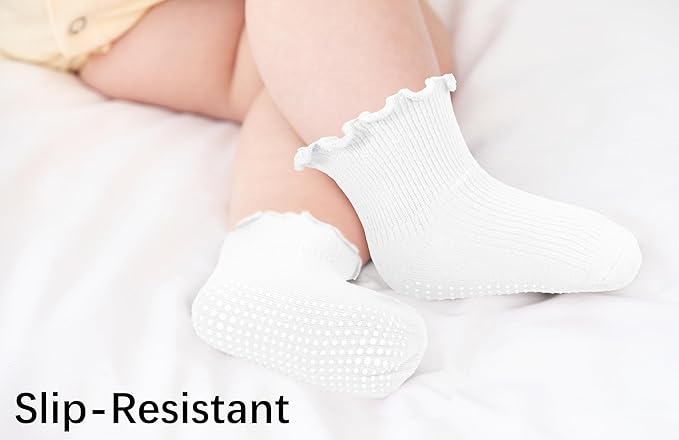 Girls Ruffle Socks Non-Slip Ankle Socks - Image 2