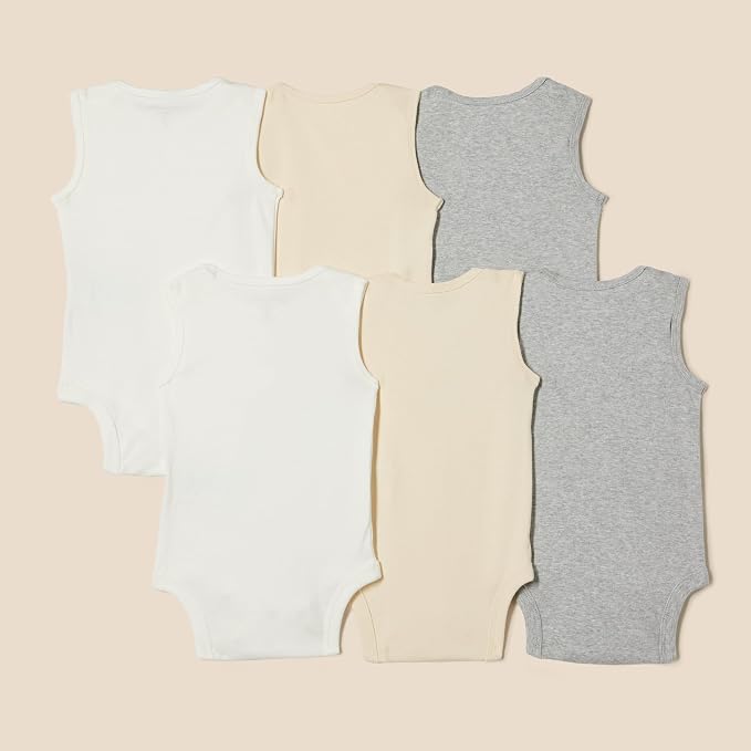 Amazon Essentials Unisex Babies' Sleeveless Cotton Rib Bodysuits - Image 3