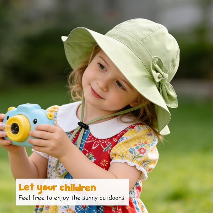 Baby Girl Sun Hat with UPF 50+ Outdoor Adjustable Beach Hat with Wide Brim - Image 3