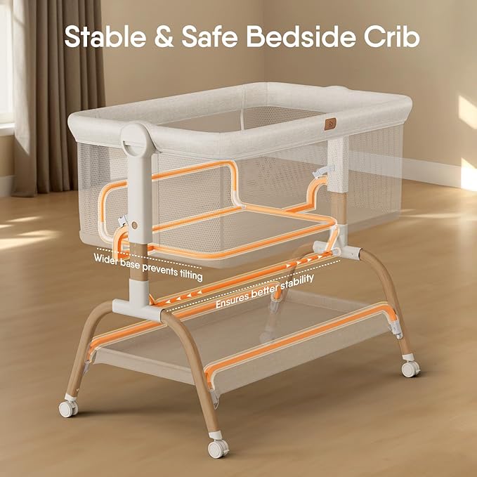 BabyBond Bassinet Bedside Crib, Stable and Secure Crib - Image 5