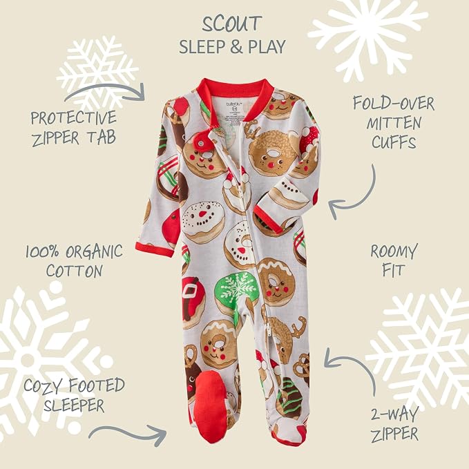 Butterblu Scout Sleep & Play 100% Organic Cotton Footed Zip Front PJs | GOTS - Image 2