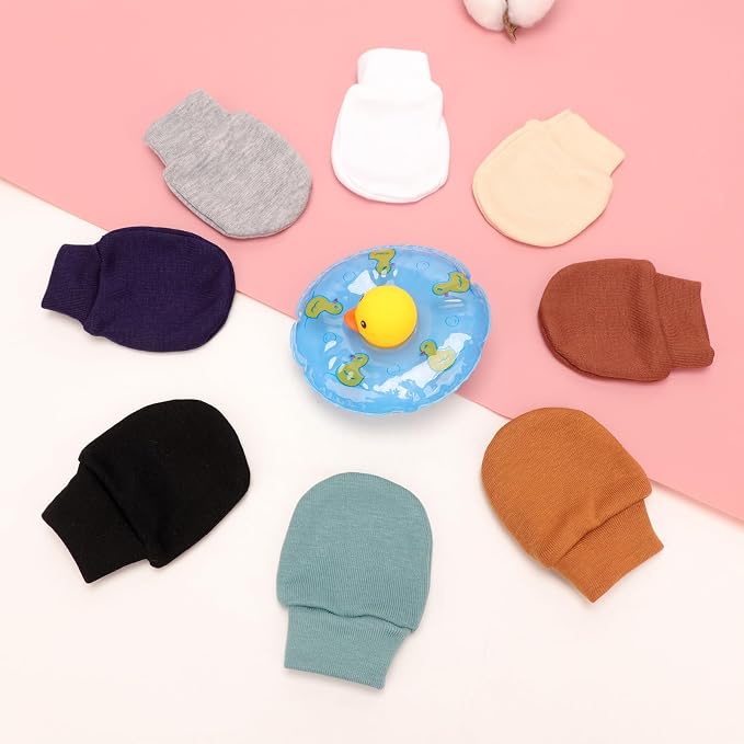 BQUBO Newborn Infant Toddler Mittens No Scratch Cotton Elastic Wrist Gloves - Image 4