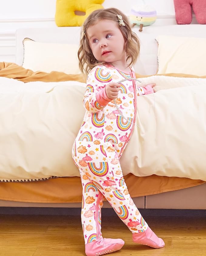 babee Reshinee Viscose Derived from Bamboo Baby Footie Pajamas Convertible - Image 3