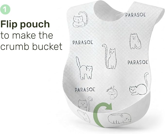 PARASOL Disposable Bibs, Hypoallergenic & Waterproof | Soft-Absorbent Top Layer - Image 4