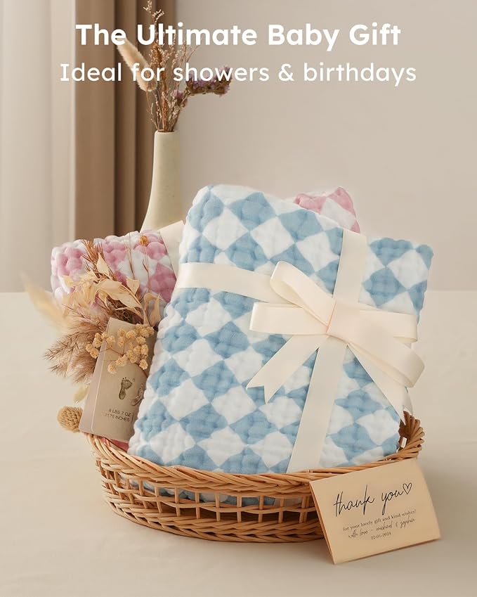 Yoofoss Hooded Baby Bath Towels 2 Pack 100% Muslin Organic Cotton - Image 4