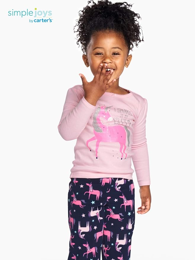 Simple Joys by Carter's Girls' 4-piece Polyester Pajamas - Image 2