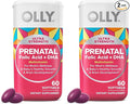 OLLY Ultra Strength Prenatal Multivitamin Softgels, Supports Healthy Growth, Brain Development, Iron, Folic Acid, DHA, Vitamins C, E, 30 Day Supply-60 Count (Pack of 2)