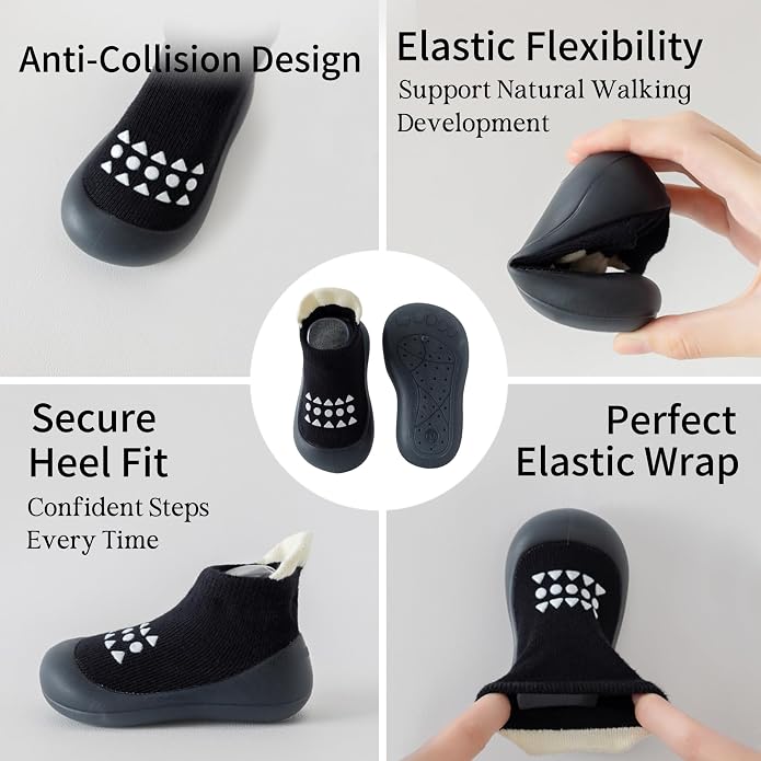 Baby Sock Shoes Toddler Walking Shoes Infant Slippers | Soft Rubber Sole - Image 6