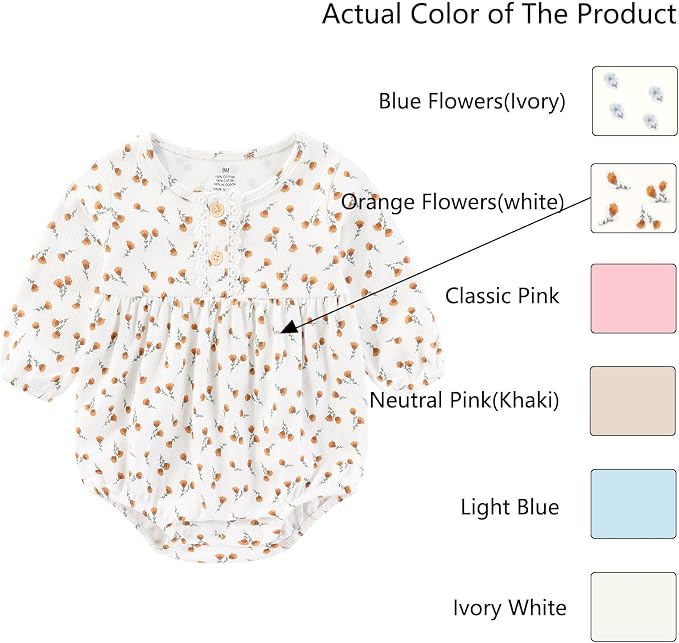 Ruliby Baby Girls Clothes Cotton Bubble Romper Summer Newborn Outfits | - Image 4