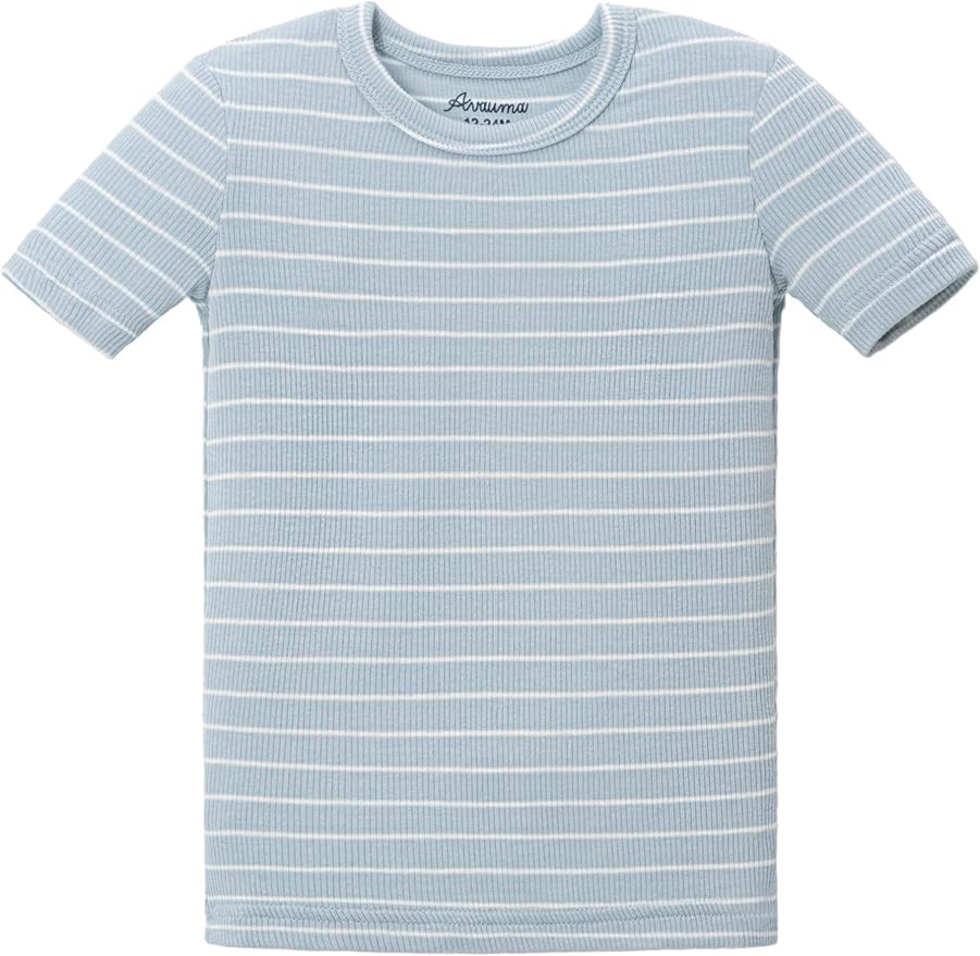 AVAUMA Stripe Pattern Baby Boys Girls Pajama Set Kids Toddler Snug fit Ribbed - Image 4