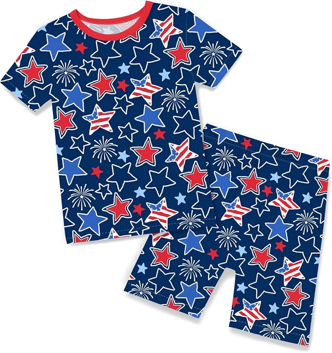 babee Reshinee Bamboo Viscose Toddler Boys Pajamas Set, Short Sleeve Kids by babeeReshinee