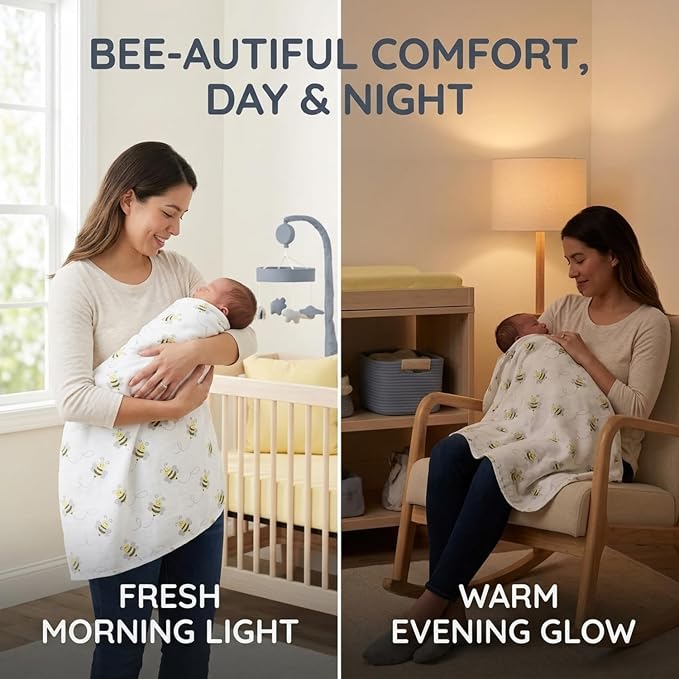 EVERYDAY KIDS 4 Pack of Soft Flannel Receiving Baby Blanket Set - Image 5