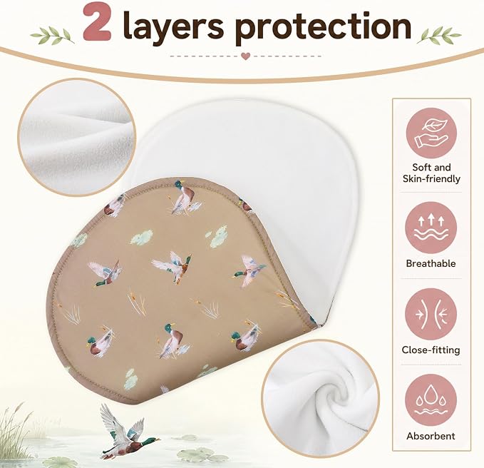 4 PCS Mallard Duck Baby Burp Cloth Muslin Duck Hunting Spit up Rag | Absorbent - Image 3