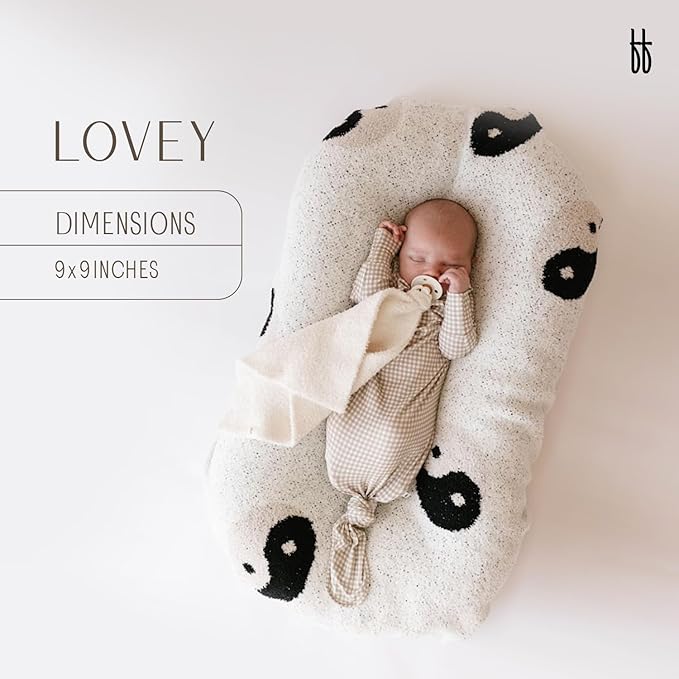 Forever French Baby | Lovey | Pacifier Holder | Lovey Gifts | Boy & Girl | Ideal for Age 0 Months & Up | Microfiber Feather Yarn | Pacifier Not Included (Checkerboard)
