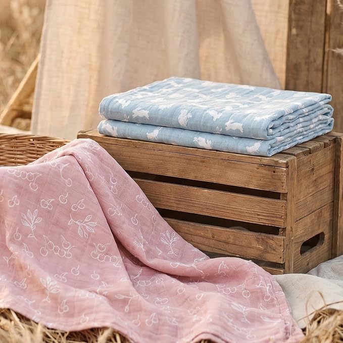 Muslin Swaddle Blankets for Newborn, Cotton Receiving Blanket | 4 Pack 100% - Image 9
