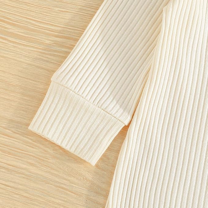 Bafeicao Baby Boy Girl 2/3 Pack Solid Romper Ribbed Short/Long Sleeve | - Image 3