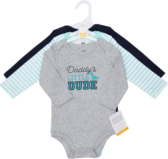 Hudson Baby baby-boys Cotton Long-sleeve Bodysuits 3-pack - Image 2