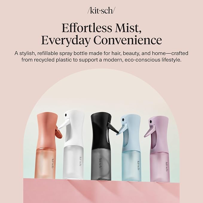 Kitsch Continuous Spray Bottle for Hair – Black, 150ml | Fine Mister Spray - Image 8