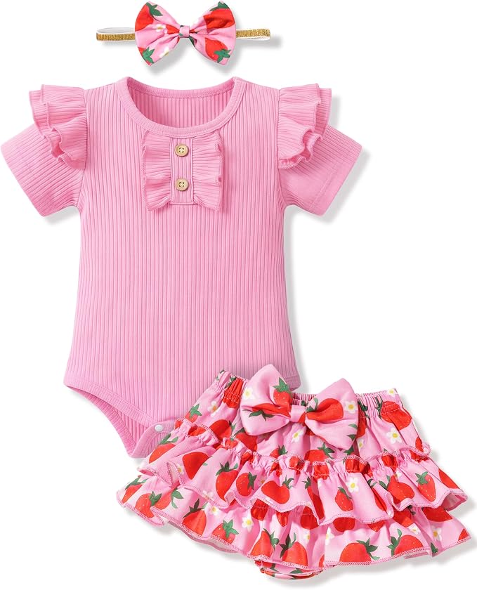 HONGTEYA Baby Girl Clothes Set Newborn Infant Summer Outfits by HONGTEYA