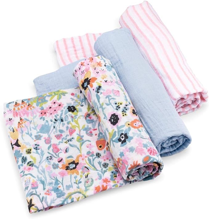 Parker Baby Co. Soft Muslin Baby Swaddle Blankets, 3 Pack by ParkerBabyCo
