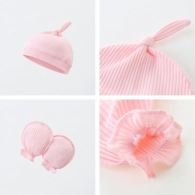 Baby Romper with Baby Mittens & Newborn Hats Footless Long Sleeve - Image 3