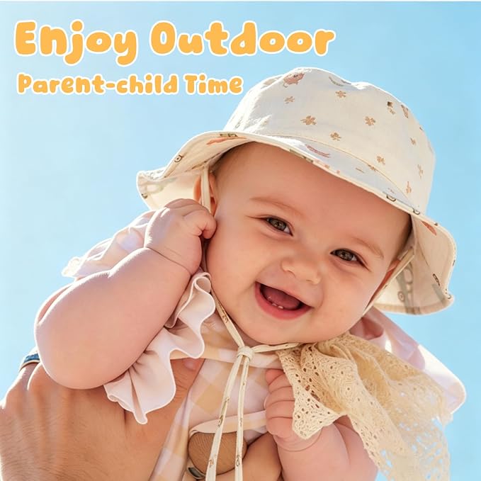 Muslin Baby Sun Hat Sun Protection Baby Toddler Bucket Hats - Image 3