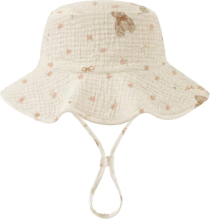Muslin Baby Sun Hat Sun Protection Baby Toddler Bucket Hats by HONGTEYA