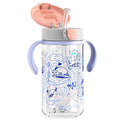 Evorie Tritan Spill Proof Toddler Straw Sippy Cup, 10 oz for Baby and Toddlers 1-3 Years Old, No Spill Straw Water Bottle with Removable Handles, Ideal for School, BPA-Free, Under the Sea