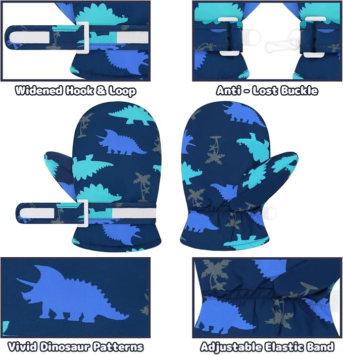 Olreco Baby Toddler Mittens Waterproof Infant Baby Winter Mittens Toddler Snow - Image 5