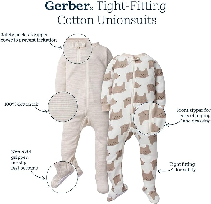 Gerber Baby Girls 2-Pack Footed Pajamas - Image 4