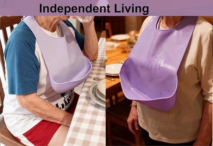 Silicone Adult Bib, Adjustable and Washable Bib - Image 5