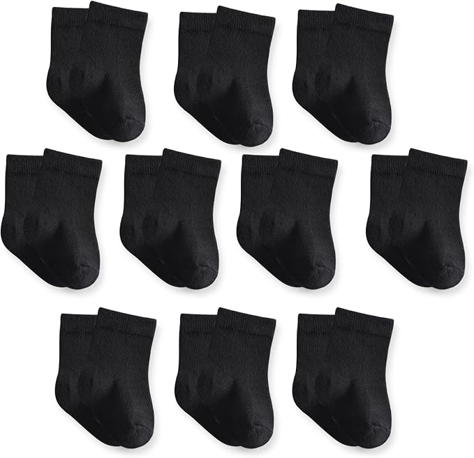 Baby Crew Socks, Cotton Rich Newborn Fit 0–3/3–6/6–12 Months by Unknown