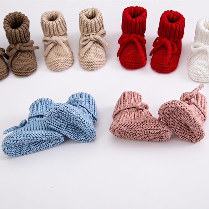 DSORVICD Newborn Baby Boys Girls Knitted Booties Soft Sole Shoes Socks - Image 7