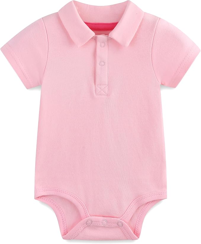 Baby Girl Collared Onsie Polo Bodysuit Boy Cotton Romper Short Sleeve 0~24M by Unknown