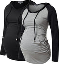 GINKANA Maternity Hoodie Long Sleeves Shirts Casual Maternity Top Pregnancy Sweatshirt Casual Clothes
