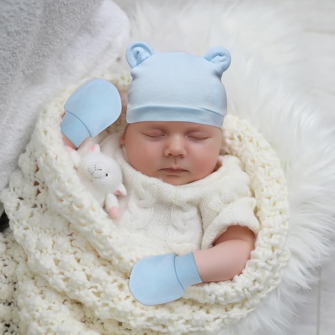Newborn Baby Hats and Mittens Set - Image 3