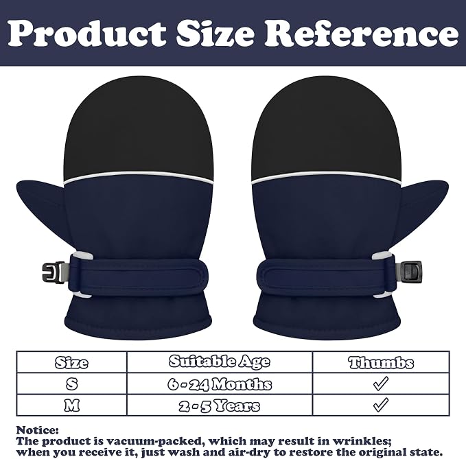 Sarfel Toddler Mittens Waterproof Toddler Gloves Baby Winter Mittens Toddler - Image 6