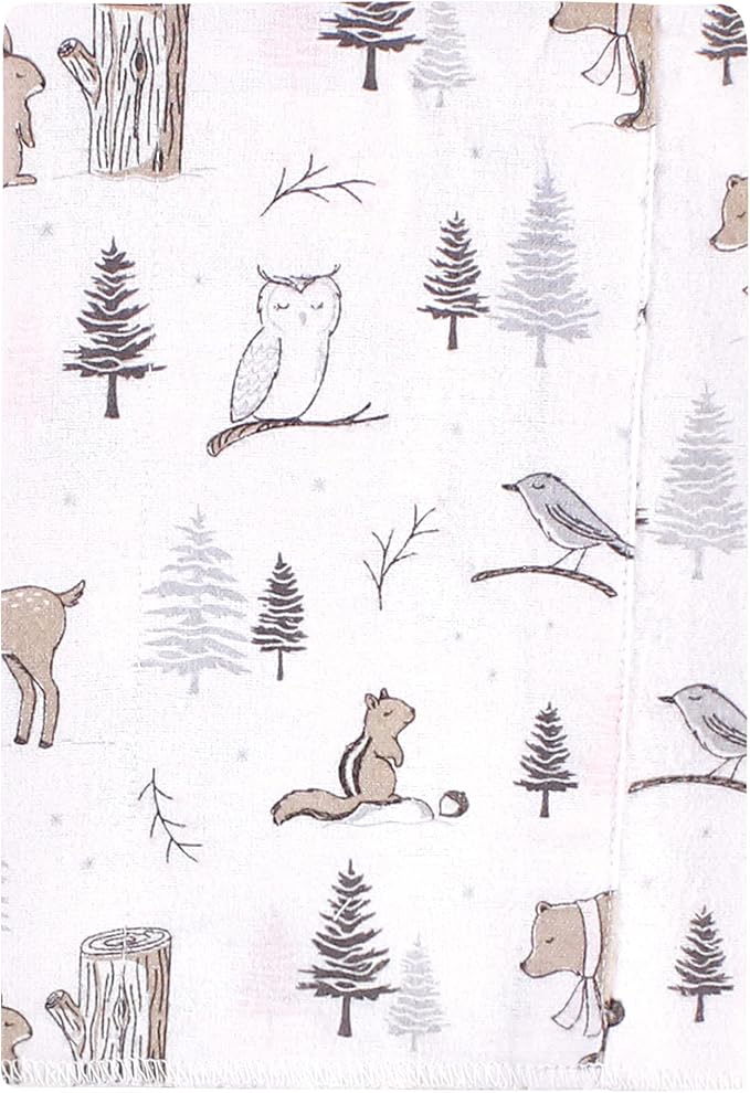 Luvable Friends Hudson Baby Flannel Burp Cloths 7pk, Winter Trees - Image 2