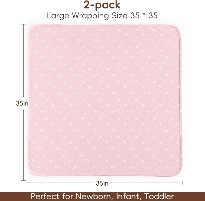 david's kids 2 Pack Baby Cotton Swaddle Blankets, 100% Cotton and Ultra Soft - Image 7