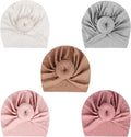 DRESHOW BQUBO 5 Pieces Newborn Baby Turban Hats Bow Baby Infant Beanie by DRESHOW