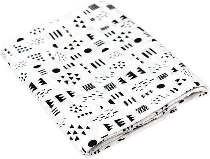 HonestBaby 3-Pack Organic Cotton Swaddle Blankets, Pattern Play, One Size - Image 2