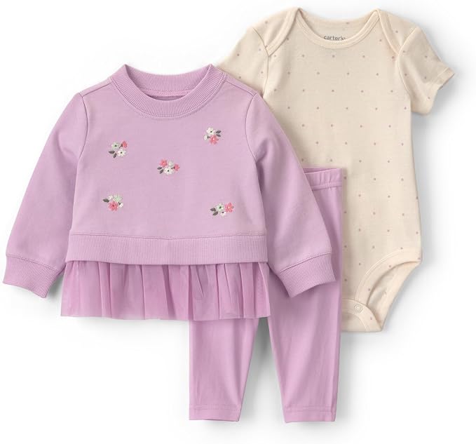 Carter's Baby Girls' 3-piece Bodysuit Pant Sets by Carters
