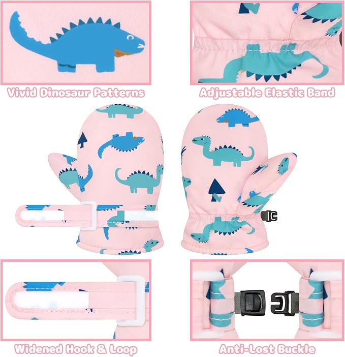Olreco Baby Toddler Mittens Waterproof Infant Baby Winter Mittens Toddler Snow - Image 5