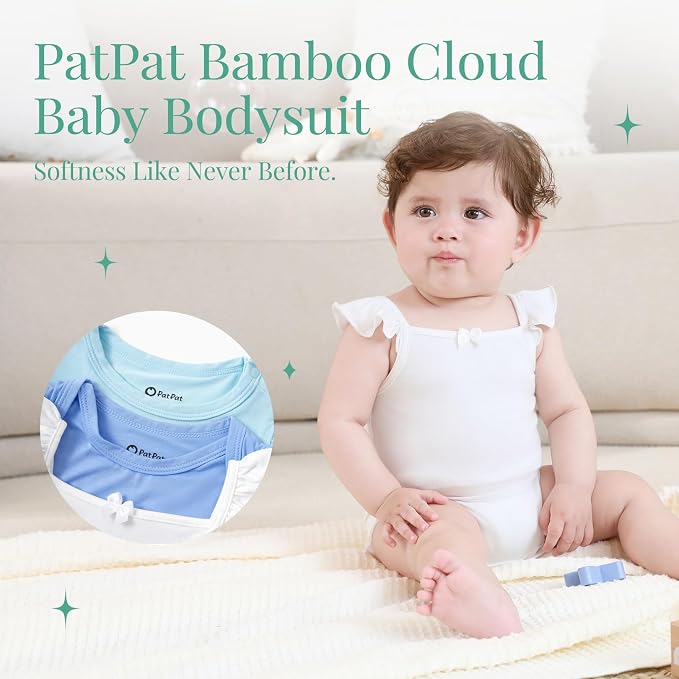 PATPAT Baby Girl Bamboo Viscose Bodysuits Set - Image 2