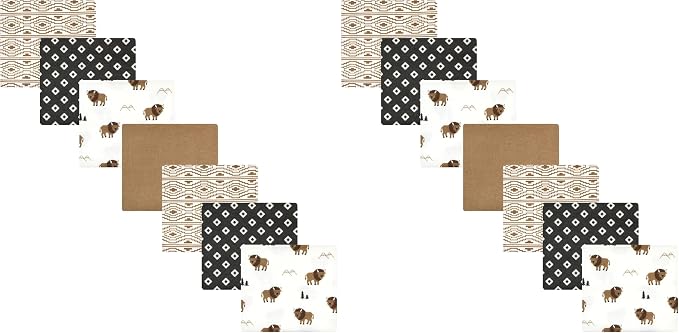 Hudson Baby Unisex Baby Cotton Flannel Receiving Blankets Bundle, Wild Buffalo by HudsonBaby