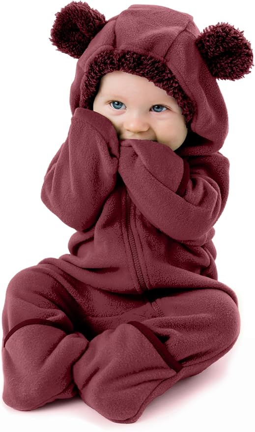 Cuddle Club Fleece Baby Bunting Bodysuit Hoodie, Newborn by CuddleClub