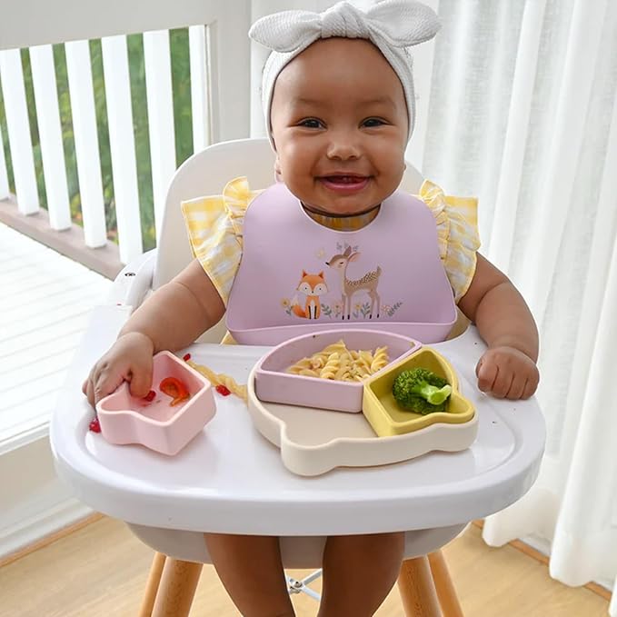 Baby Silicone Bibs 2 Sets Baby Bibs - Image 5