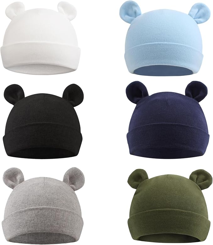 Pesaat Newborn Hospital Hat 0-12Months Preemie Boys Girls Beanie Solid Infant by Pesaat