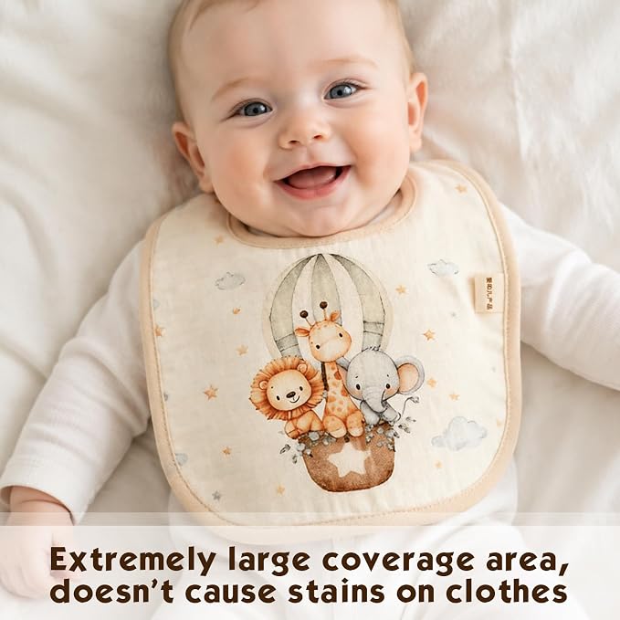 Organic Cotton Muslin Baby Bibs - Image 3