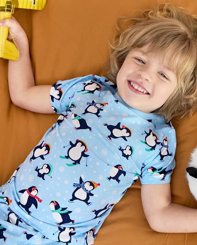 babee Reshinee Bamboo Viscose Toddler Boys Pajamas Set, Short Sleeve Kids - Image 4